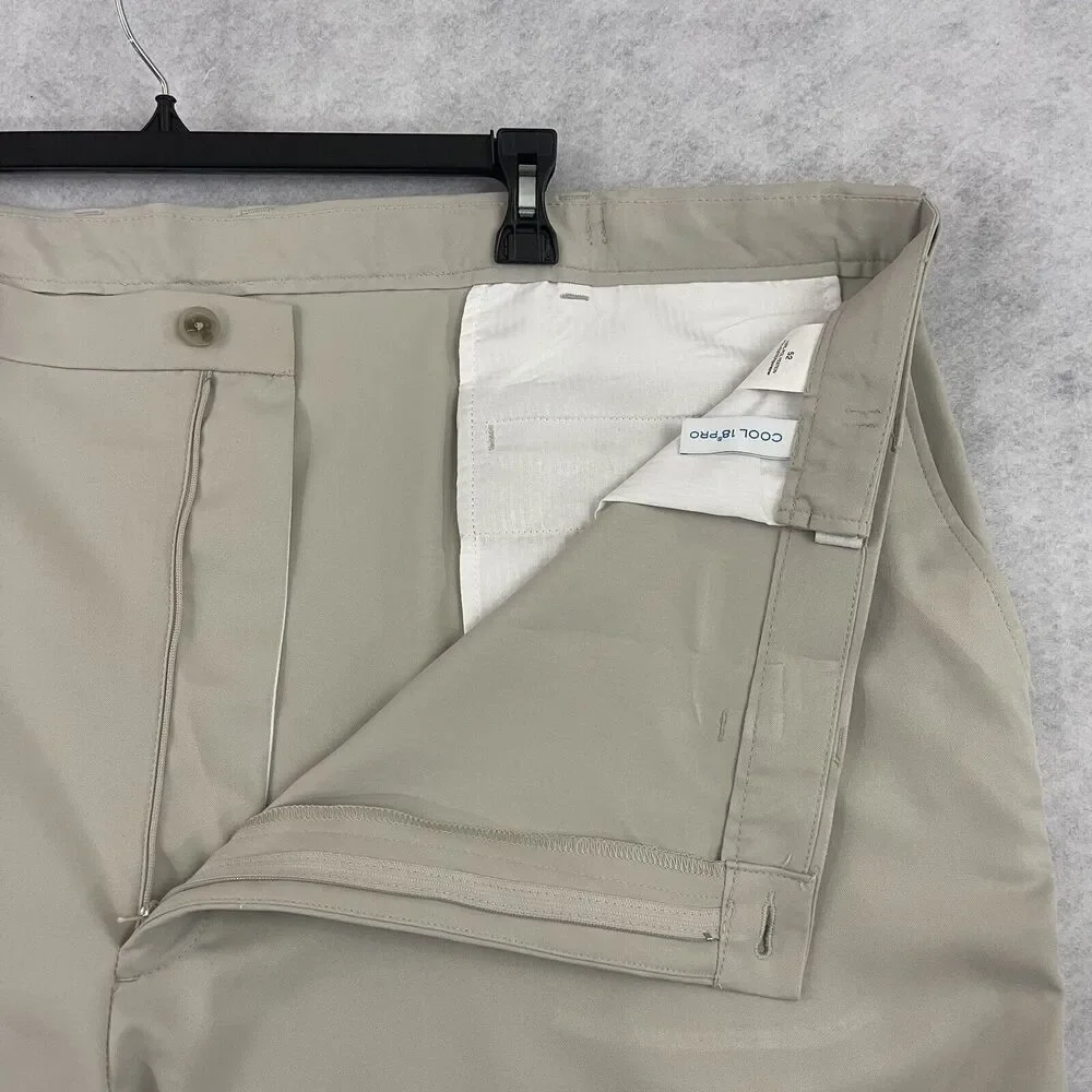 Haggar Cool 18 Pro Shorts Mens 52 Beige Stretch Golf Performance NWT